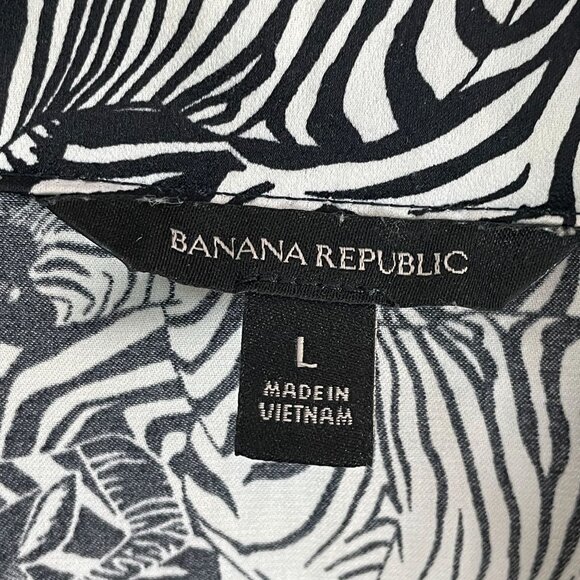 Banana Republic Womens Large Zebra Print Black White Pajama Set - Picture 5 of 13